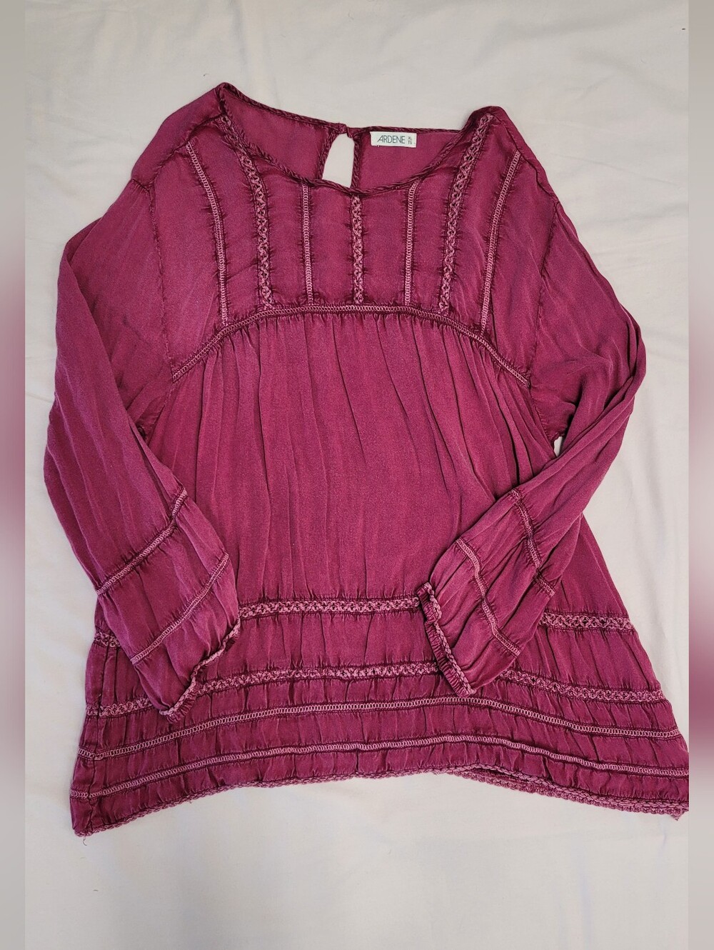 Berry-Purple Peasant Tunic Top